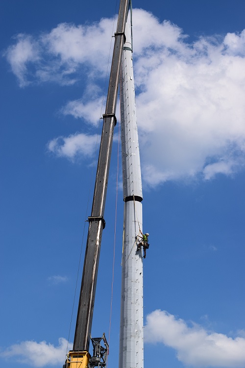 Grey Communication Tower being built